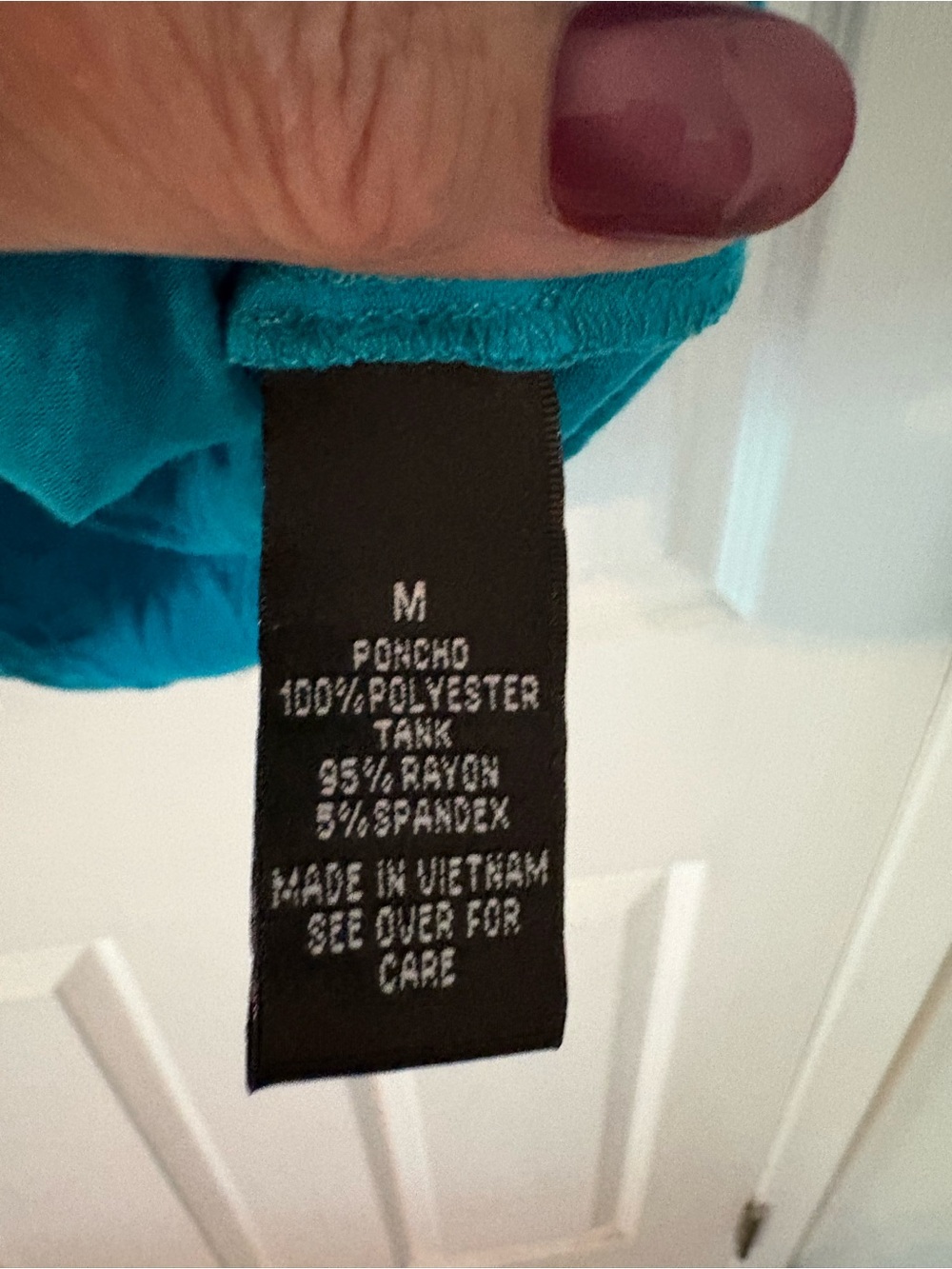 Teal Chiffon Poncho Blouse Flutter Sleeve Overlay Top Medium - Picture 4 of 9